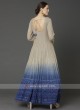 Beige & Blue Anarkali Suit With Dupatta